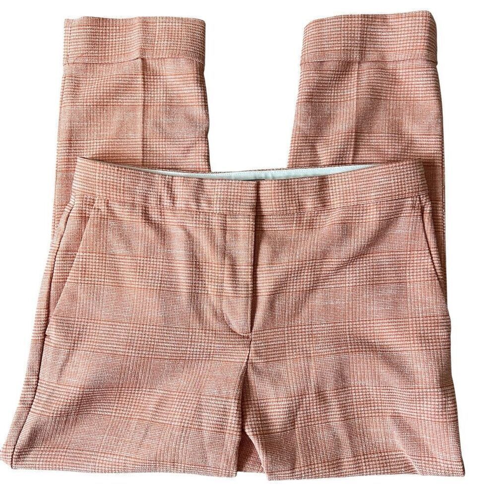 NWOT Ann Taylor Orange Plaid Trouser Pants Size 6 Petite